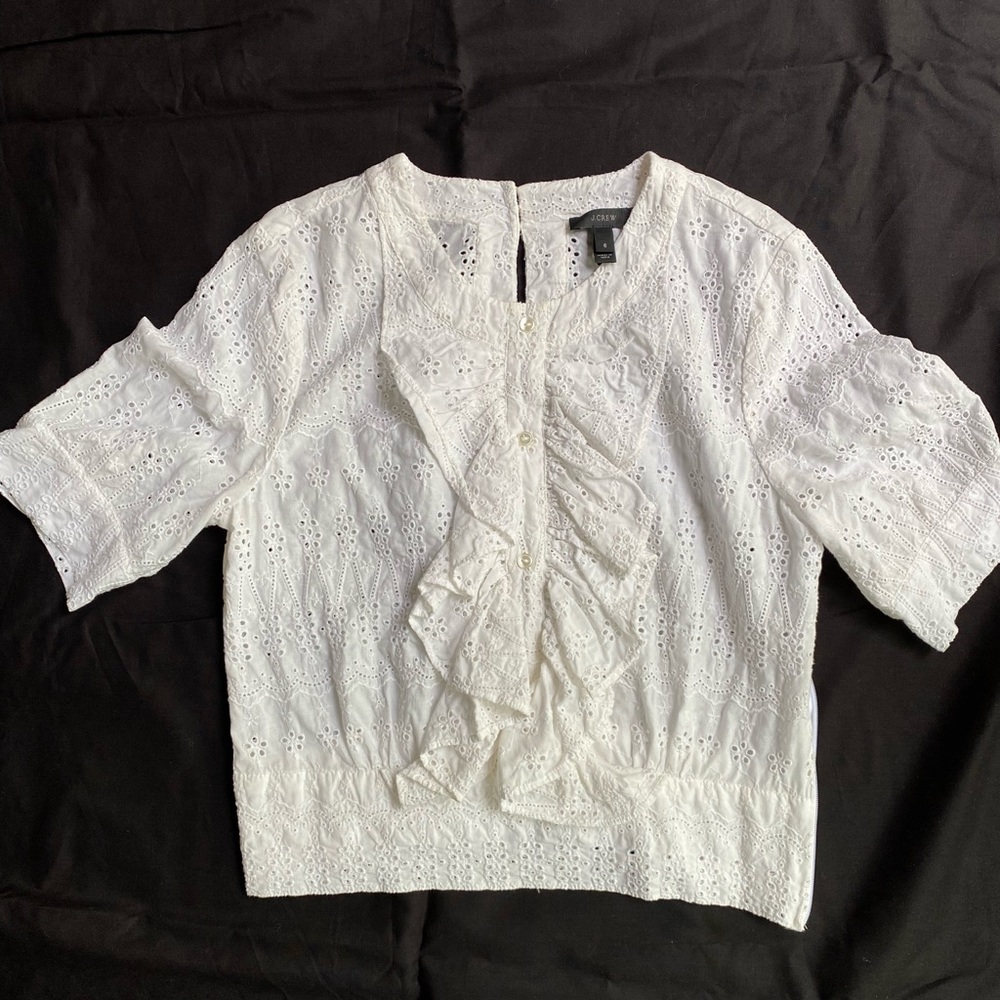 J.Crew short sleeve eyelet top